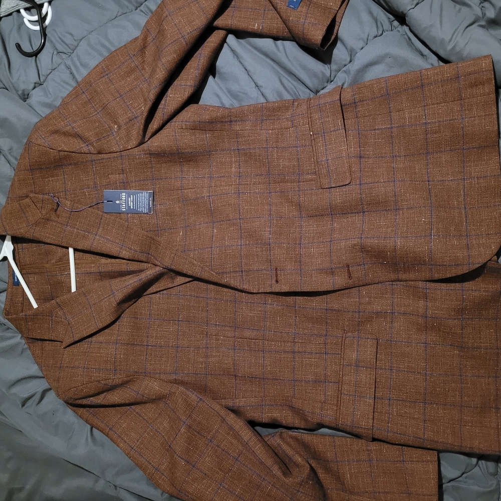 Men's Brown Plaid Blazer